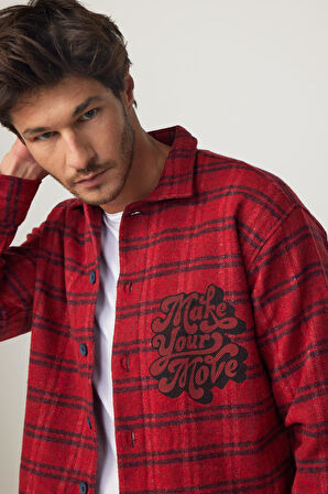 Unisex Relax Fit Rahat Kesim Uzun Kollu Çift Cepli Kareli Kışlık Oduncu Apaş Yaka Gömlek