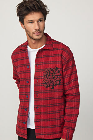 Unisex Relax Fit Rahat Kesim Uzun Kollu Çift Cepli Kareli Kışlık Oduncu Apaş Yaka Gömlek