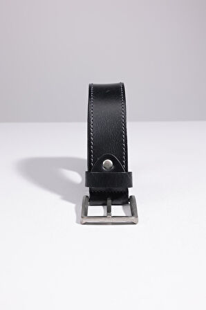 Erkek %100 Hakiki Deri 4 cm Spor Siyah Kemer