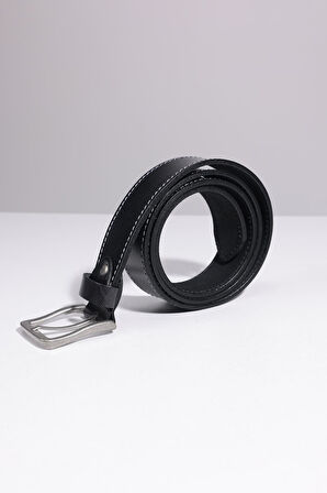 Erkek %100 Hakiki Deri 4 cm Spor Siyah Kemer