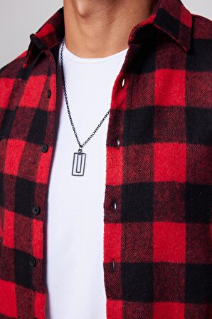 Slim Fit Dar Kesim Kareli Spor Yaka Oduncu Erkek Gömlek