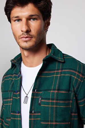 Slim Fit Dar Kesim Çift Cep Kareli Oduncu Erkek Gömlek