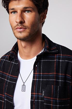 Slim Fit Dar Kesim Çift Cep Kareli Oduncu Erkek Gömlek