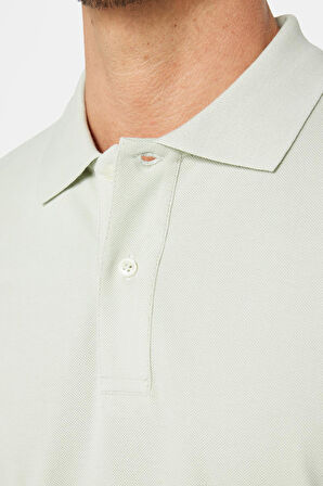 Erkek Slim Fit Dar Kesim %100 Pamuk Düz Pike Gri Polo Yaka Tişört