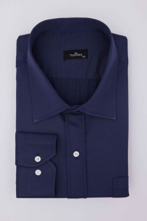 Erkek Big Size Büyük Beden Kolay Ütü Kravatlık Armürlü Pamuklu Gömlek