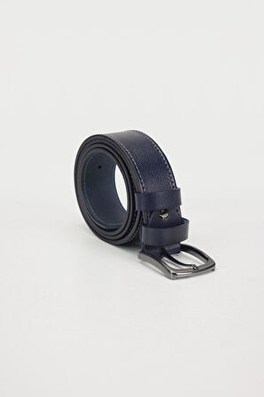 Erkek %100 Hakiki Deri 4 cm Spor Lacivert Kemer