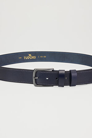 Erkek %100 Hakiki Deri 4 cm Spor Lacivert Kemer