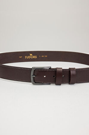 Erkek %100 Hakiki Deri 4 cm Spor Kahverengi Kemer