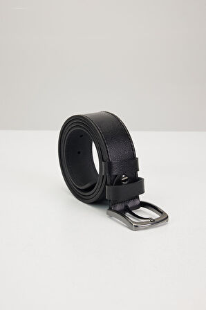 Erkek %100 Hakiki Deri 4 cm Spor Siyah Kemer