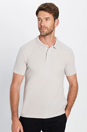 Erkek Slim Fit Dar Kesim Pamuklu Yumuşak Dokulu Serin Tutan Kumaş Düz Pike Polo Yaka Tişört