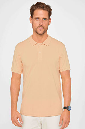 Erkek Slim Fit Dar Kesim Pamuklu Yumuşak Dokulu Serin Tutan Kumaş Düz Pike Polo Yaka Tişört