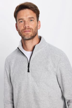 Unisex Standart Fit Anti-pilling Tüylenme Yapmayan Soğuk Geçirmez Gri Dik Bato Yaka Polar Sweatshirt