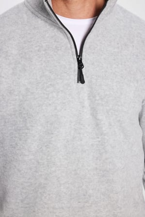 Unisex Standart Fit Anti-pilling Tüylenme Yapmayan Soğuk Geçirmez Gri Dik Bato Yaka Polar Sweatshirt