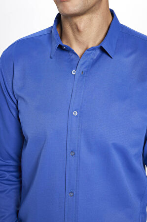 Modern Slim Fit Pamuklu Kolay Ütü Armürlü Erkek Gömlek