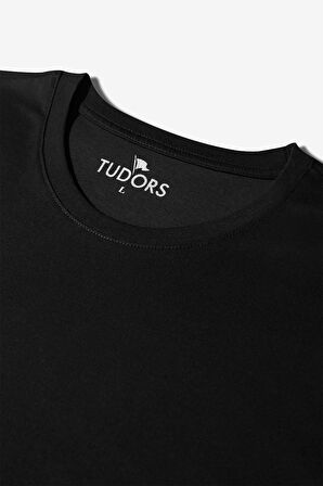 Unisex 2'li Paket Siyah Slim Fit Dar Kesim %100 Pamuk Bisiklet Yaka Tişört