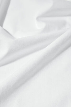 Unisex 2'li Paket Beyaz Slim Fit Dar Kesim %100 Pamuk Bisiklet Yaka Tişört