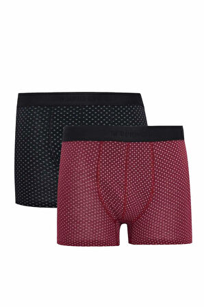 Erkek 2'li Pamuklu Likralı Esnek Kumaş Boxer