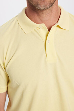 Erkek Slim Fit Dar Kesim Pamuklu Yumuşak Dokulu Serin Tutan Kumaş Düz Pike Polo Yaka Tişört