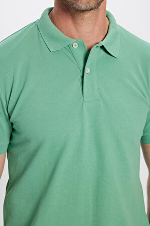 Erkek Slim Fit Dar Kesim Pamuklu Yumuşak Dokulu Serin Tutan Kumaş Düz Pike Polo Yaka Tişört
