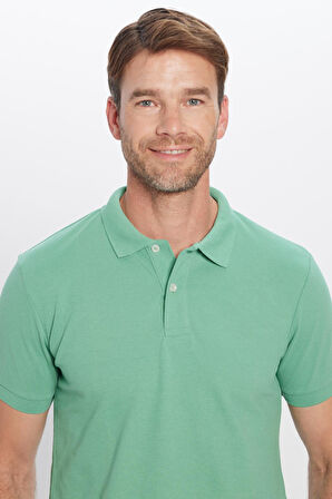 Erkek Slim Fit Dar Kesim Pamuklu Yumuşak Dokulu Serin Tutan Kumaş Düz Pike Polo Yaka Tişört