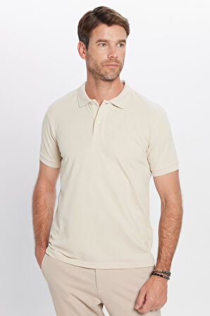 Erkek Slim Fit Dar Kesim Pamuklu Yumuşak Dokulu Serin Tutan Kumaş Düz Pike Beyaz Polo Yaka Tişört