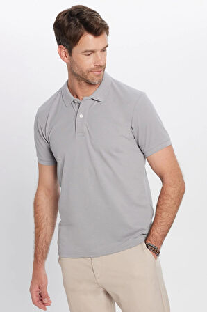Erkek Slim Fit Dar Kesim Pamuklu Yumuşak Dokulu Serin Tutan Kumaş Düz Pike Polo Yaka Tişört