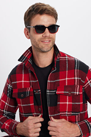 Erkek Relax Fit Rahat Kesim Oduncu Çift Cep Düğmeli Kareli Kışlık Gömlek