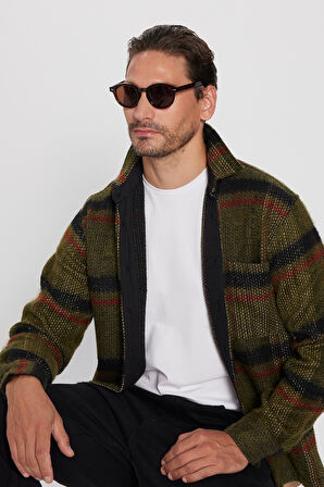 Erkek Relax Fit Rahat Kesim Tek Cepli Kareli Kışlık Oduncu Gömlek