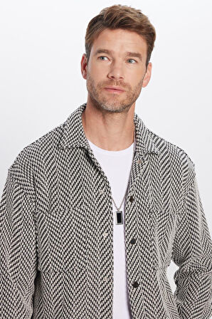 Erkek Relax Fit Rahat Kesim Örme Çift Cepli Çıtçıtlı Armürlü Gömlek