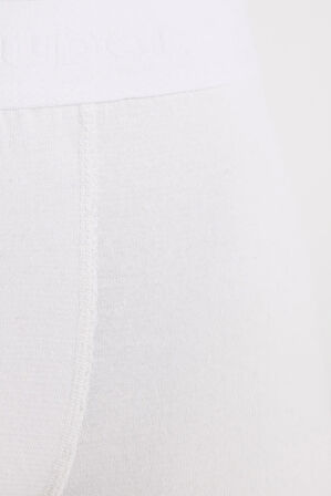 Erkek 5'li Pamuklu Likralı Esnek Kumaş Beyaz Boxer