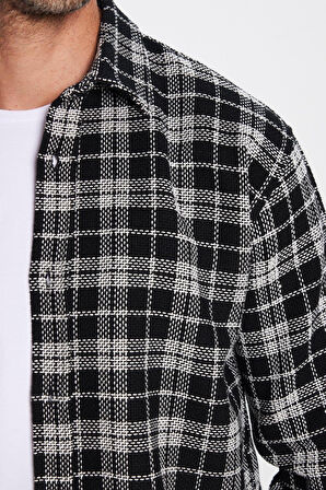 Erkek Relax Fit Rahat Kesim Oduncu Kareli Kışlık Gömlek