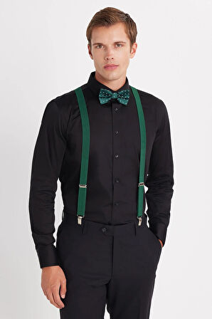 Erkek Slim Fit  Premium Likralı Pamuk Saten Siyah Gömlek