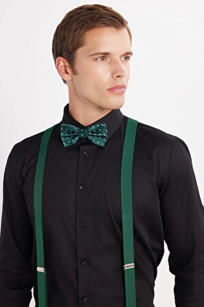 Erkek Slim Fit  Premium Likralı Pamuk Saten Siyah Gömlek