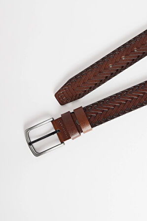 Erkek %100 Hakiki Deri 4 cm Spor Kahverengi Kemer