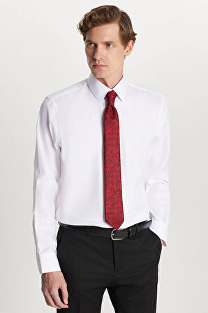 Regular Fit Beyaz Non-Iron %100 Pamuk Doğa Dostu Ekoteks Belgeli Ütü Gerektirmez Gömlek