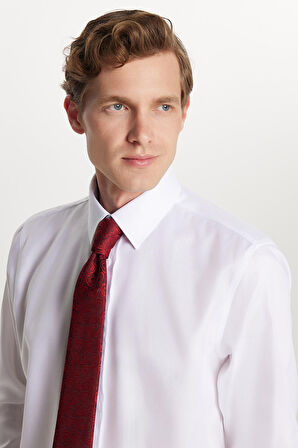 Regular Fit Beyaz Non-Iron %100 Pamuk Doğa Dostu Ekoteks Belgeli Ütü Gerektirmez Gömlek