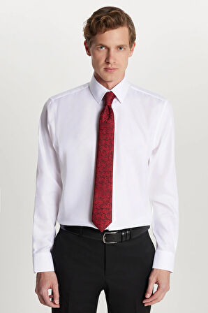 Regular Fit Beyaz Non-Iron %100 Pamuk Doğa Dostu Ekoteks Belgeli Ütü Gerektirmez Gömlek