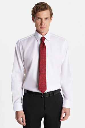 Regular Fit Beyaz Non-Iron %100 Pamuk Doğa Dostu Ekoteks Belgeli Ütü Gerektirmez Gömlek