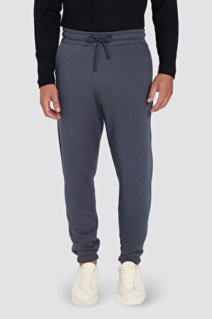 Unisex Relax Fit Rahat Kesim Şardonlu 3 Cepli Lastikli Jogger Paça Gri Eşofman Altı