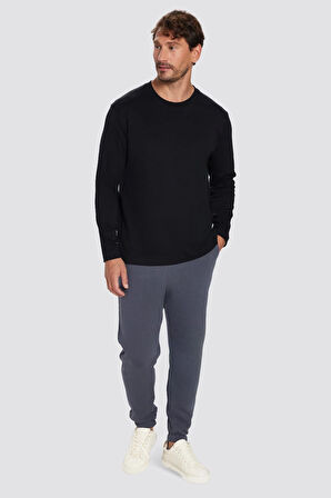 Unisex Relax Fit Rahat Kesim Şardonlu 3 Cepli Lastikli Jogger Paça Gri Eşofman Altı