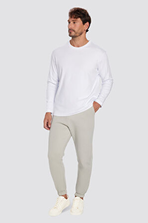 Unisex Relax Fit Rahat Kesim Şardonlu 3 Cepli Lastikli Jogger Paça Taş Renk Eşofman Altı