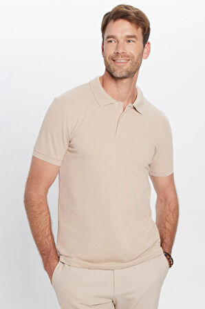 Erkek 5'li Paket Siyah-Beyaz-Taş-Haki-Bordo Slim Fit Dar Kesim Pamuklu Düz Pike Polo Yaka Tişört