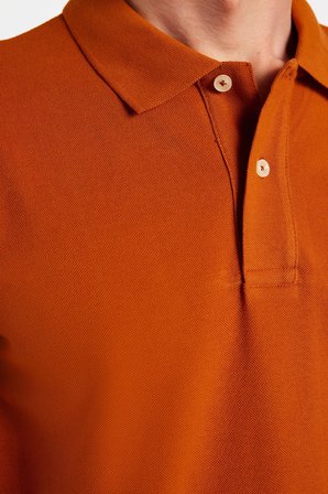 Erkek Slim Fit Dar Kesim %100 Pamuk Kiremit Polo Yaka Tişört