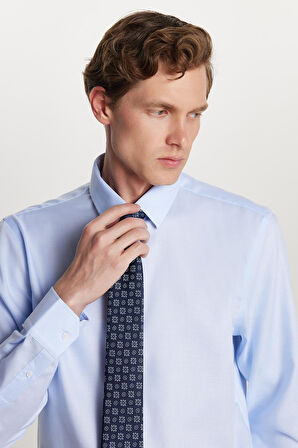 Slim Fit Beyaz Non-Iron %100 Pamuk Doğa Dostu Ekoteks Belgeli Ütü Gerektirmez Gömlek