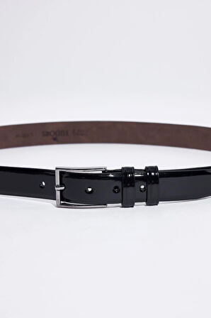 Erkek Deri 3 cm Klasik Siyah Kemer