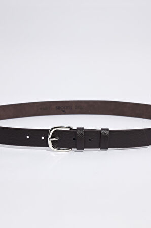 Erkek Deri 3 cm Klasik Koyu Kahve Kemer