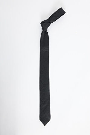 İnce Desenli Siyah Erkek Kravat