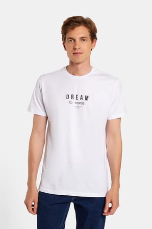 Erkek Slim Fit Dar Kesim %100 Pamuk Yumuşak Dokulu Baskılı Siyah Bisiklet Yaka Tişört