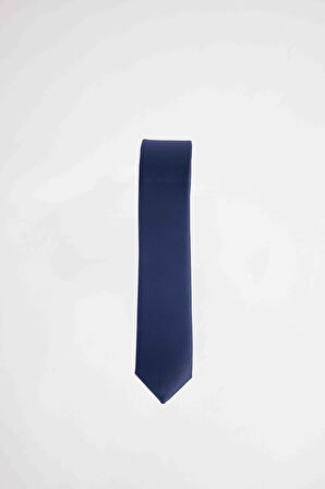 5'li Paket Düz İnce Lacivert Erkek Kravat