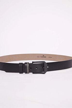 Erkek 2'li Set 3,5 Cm Klasik 4 Cm Spor Siyah Kemer